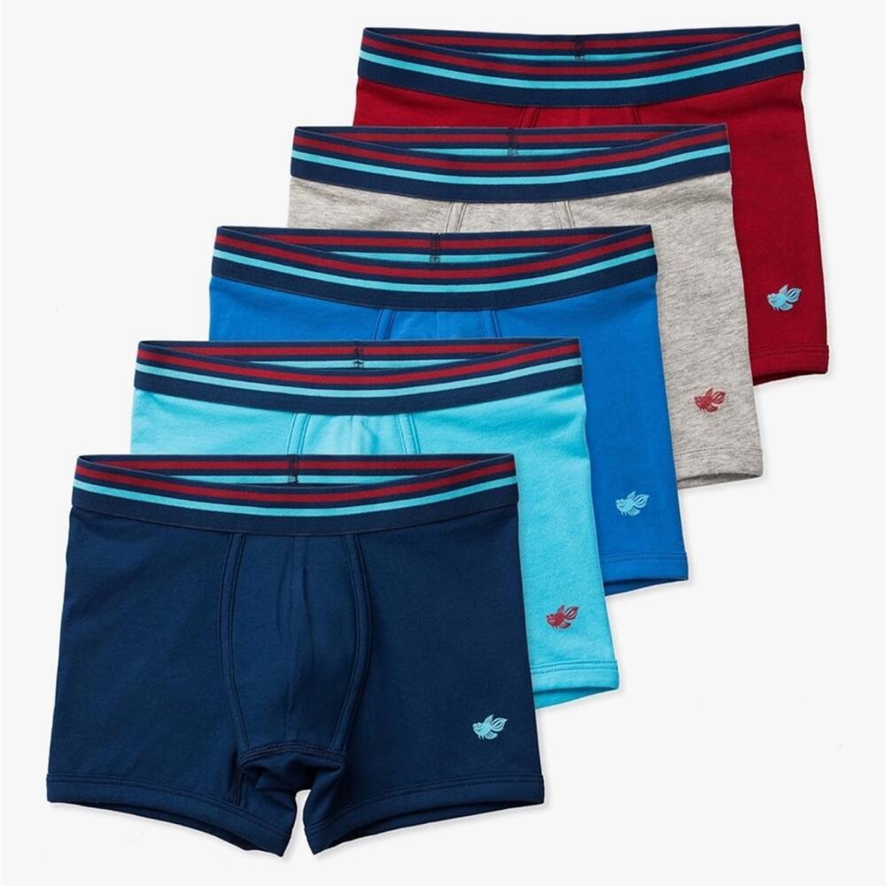 NWT Jameson Boys Boxer Briefs 5-Pack Blue, Gray, Red Ultra Soft Cotton